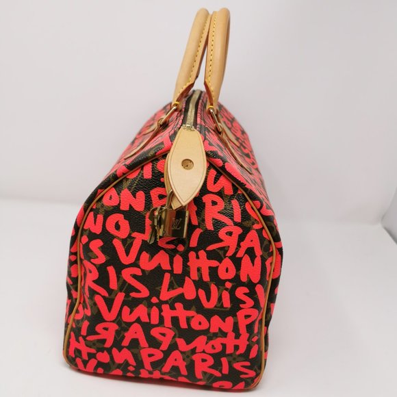 Louis Vuitton Limited Edition Speedy 30 Pink Graffiti Monogram Canvas Hand Bag - Picture 2 of 9